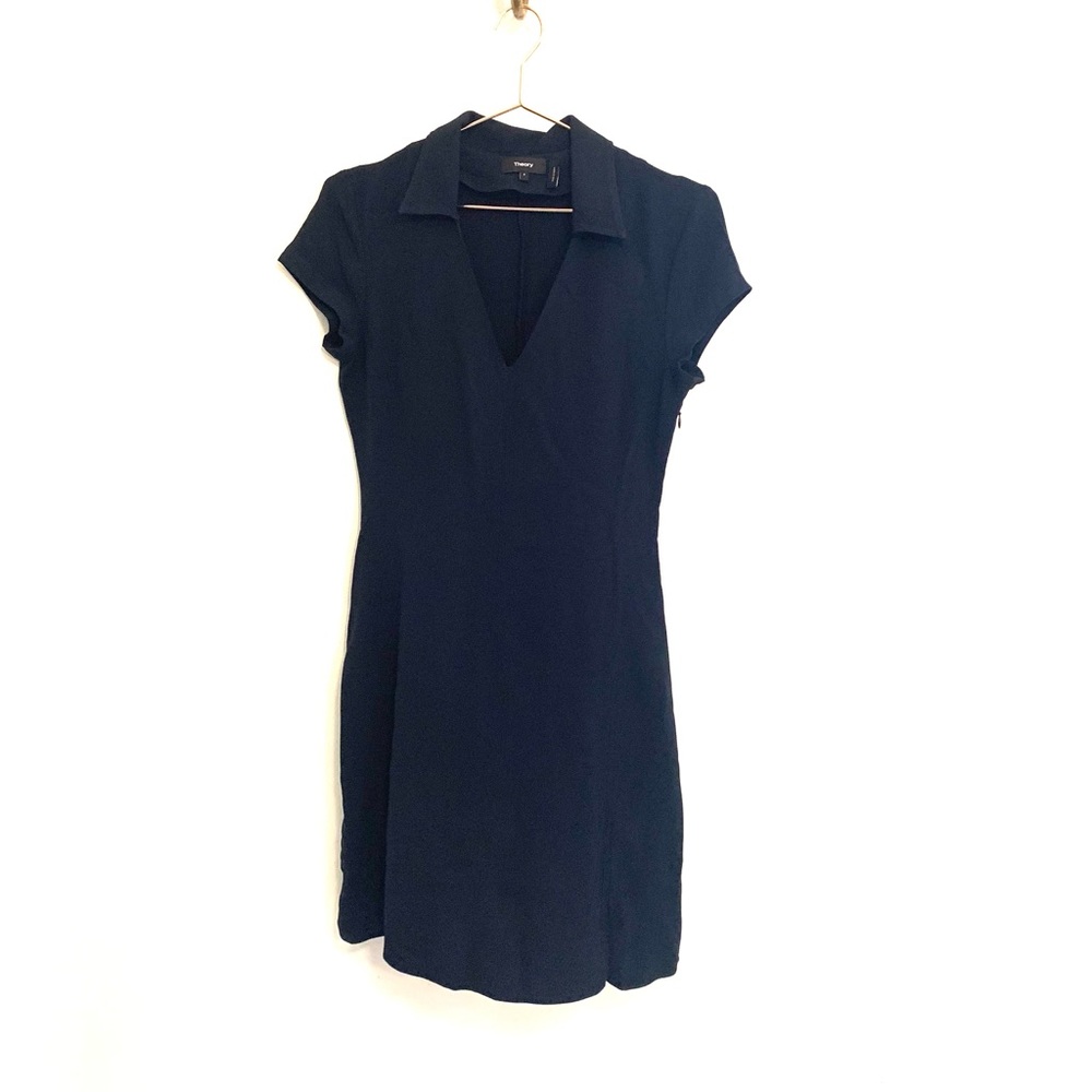 Theory Black Collared Mini Dress - Picture 2 of 6